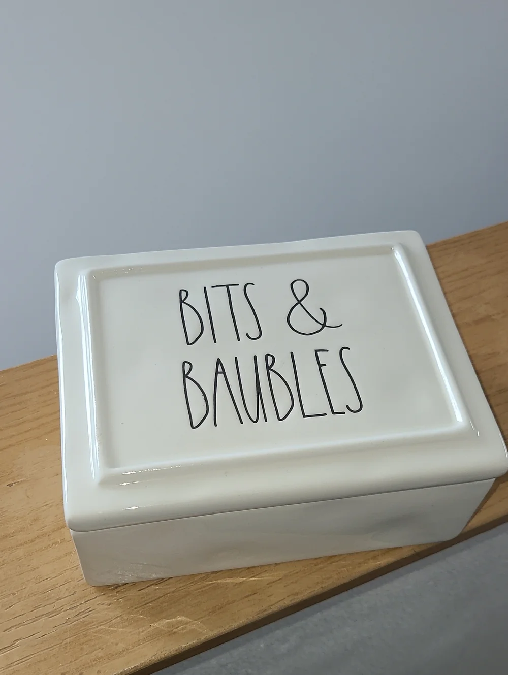 Bits & Baubles Ceramic Trinket Box - White